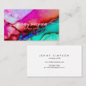 水彩明モダンるい色筆跡 名刺 (正面/裏面)