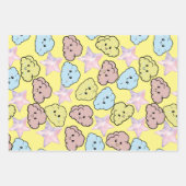 水彩星と雲のパターン ラッピングペーパーシート (正面2)