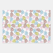 水彩星と雲のパターン ラッピングペーパーシート (正面)