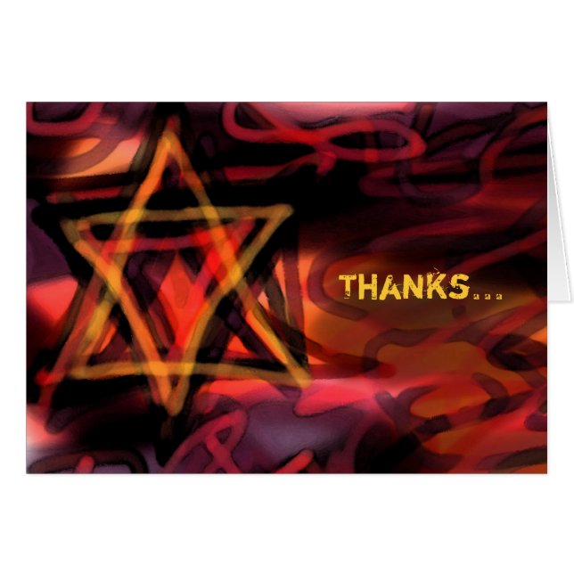 水彩星バーこうもりサンキューカード (正面横)