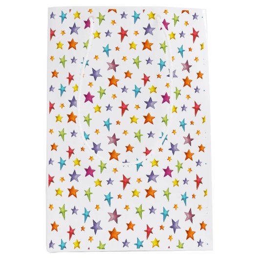 水彩星包み紙 ミディアムペーパーバッグ (正面)
