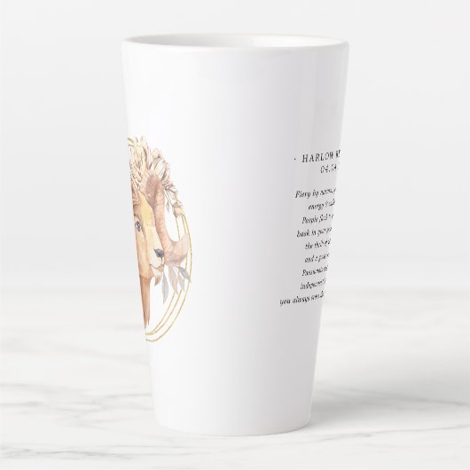 水彩星占い〔占星術の〕十二宮図標識 |モノグラム カフェラテマグ (正面)