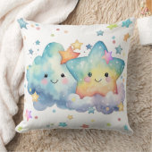 水彩星月夜の雲 クッション (ブランケット)