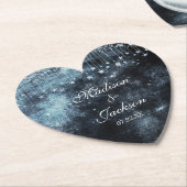 水彩星月夜シナ結婚ルのモノグラム ペーパーコースター (アングル)