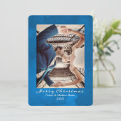 水彩星雲ブルーエレガントクリスマスカード 招待状 (スタンド正面)