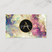 水彩星雲銀河系金ゴールドモダン曼荼羅 名刺 (正面)