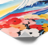 水彩春お洒落の山 ポスター (角)