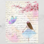 水彩春かわいらしエレガントスクラップブック作りカード (正面/裏面)