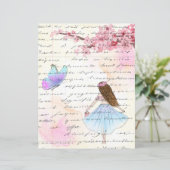 水彩春かわいらしエレガントスクラップブック作りカード (スタンド正面)