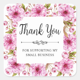 水彩春さくらんぼブロッサムスモールビジネス スクエアシール