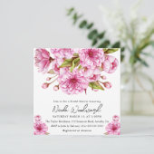 水彩春さくらんぼブロッサムブライダルシャワー 招待状 (スタンド正面)