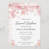 水彩春さくらんぼ花Sweet sixteen 招待状 (正面/裏面)