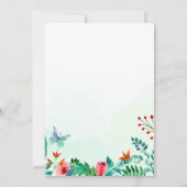 水彩春のグリーン 花のウェディングシャワー 招待状 (裏面)