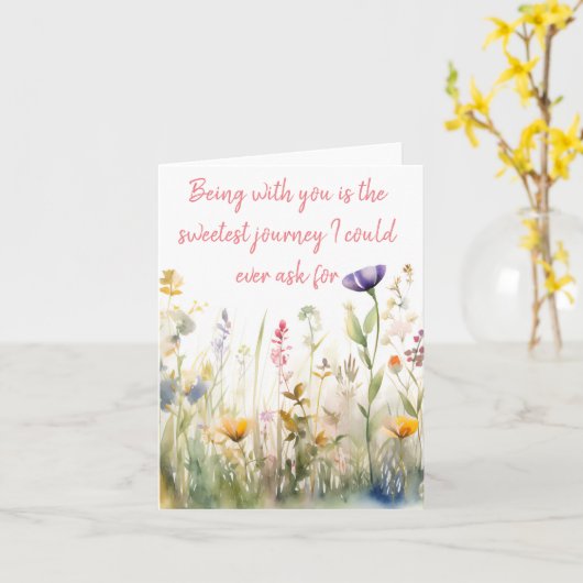 水彩春のミックスフラワー お祝いごとすべてに カード (黄色い花)