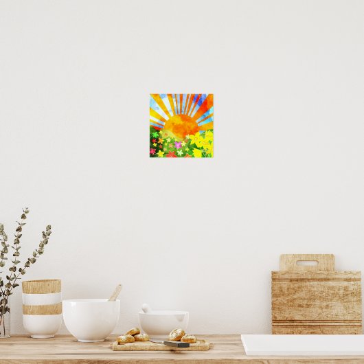 水彩春の日 ポスター (キッチン)