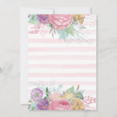 水彩春の花とうさぎのベビーシャワー 招待状 (裏面)