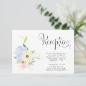 水彩春の花のウェディングレセプションハガキ エンクロージャーカード (スタンド正面)