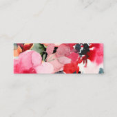 水彩春の花のウェブサイトの出欠確認カード同封のお知らせ スキニー名刺 (裏面)