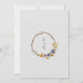 水彩春の花の枝の楕円形の結婚式 招待状 (裏面)