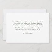 水彩春の花の植物学的な結婚式のカード サンキューカード (裏面)