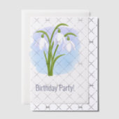 水彩春の花の雪だるま挿入 ベラム紙招待状 (オフセット (招待状))