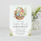 水彩春の花イースターバスケットブランチ 招待状 (スタンド正面)
