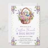 水彩春の花イースターバスケットブランチ 招待状 (正面)