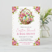 水彩春の花イースターバスケットブランチ 招待状 (スタンド正面)