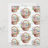 水彩春の花イースターバスケット誕生日 招待状 (裏面)