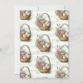 水彩春の花イースターバスケット誕生日 招待状 (裏面)