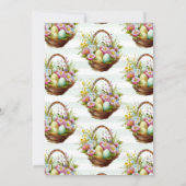 水彩春の花イースターバスケット誕生日 招待状 (裏面)