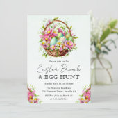 水彩春の花イースターバスケット ブランシュ 招待状 (スタンド正面)