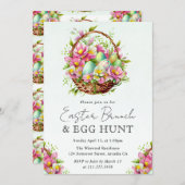 水彩春の花イースターバスケット ブランシュ 招待状 (正面/裏面)