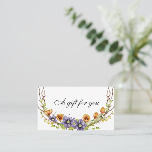 水彩春の花ギフトカード 名刺 (スタンド正面)