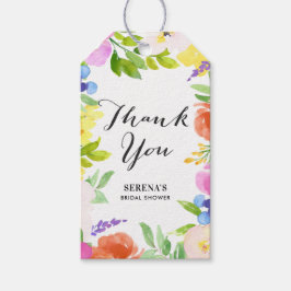 水彩春の花サンキューギフトラベル ギフトタグ