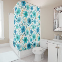 水彩春の花ソフトベビーブルーフローラ