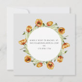 水彩春の花チューリップブライダルシャワー 招待状 (裏面)