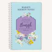 水彩春の花バイブルパーソナライズされた節 ノートブック (正面)
