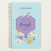 水彩春の花バイブルパーソナライズされた節 プランナー手帳 (正面)