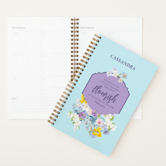 水彩春の花バイブルパーソナライズされた節 プランナー手帳 (ディスプレー)
