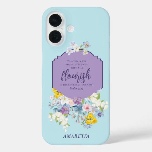 水彩春の花バイブルパーソナライズされた節 Case-Mate iPhoneケース (裏面)