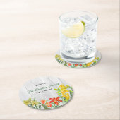 水彩春の花フローライラストレーション ラウンドペーパーコースター (インサイチュ)