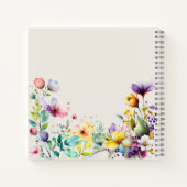 水彩春の花フローラスクエアノートブック ノートブック (裏面)
