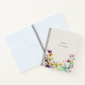 水彩春の花フローラ縁どノートブック ノートブック (内部)