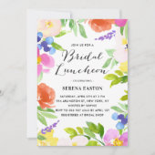 水彩春の花ブライダルルンチョン 招待状 (正面)