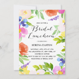 水彩春の花ブライダルルンチョン 招待状