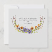 水彩春の花リースブライダルシャワーinv 招待状 (裏面)