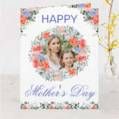 水彩春の花リース母の日 カード (黄色い花)