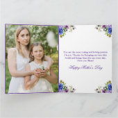 水彩春の花リース母の日 カード (内部)