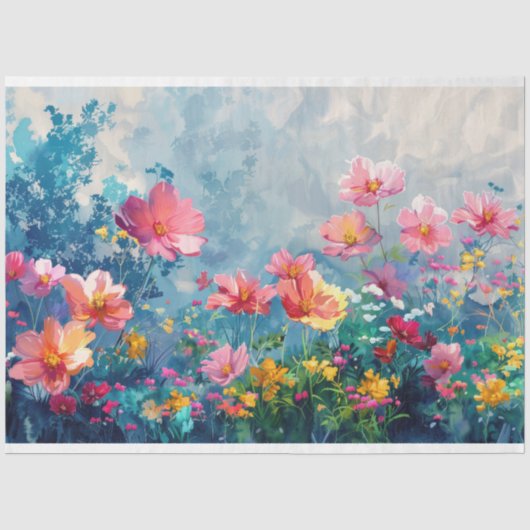 水彩春の花分離 薄葉紙 (正面)